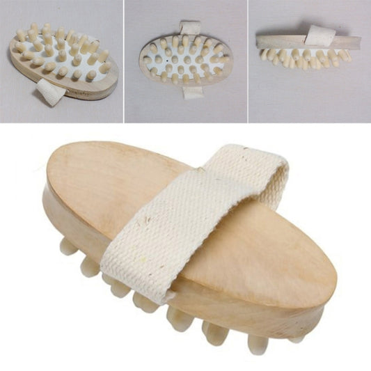 Soothing Body Massage Brush Wood Balloon Cushion Massager by bashfashion