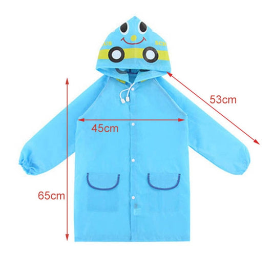 Outdoor Cute Waterproof Kids Rain Coat Kids Animal Style(Blue) by bashfashion