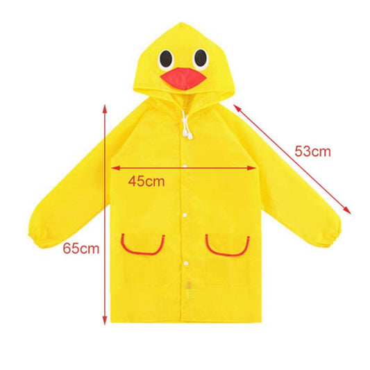 Outdoor Cute Waterproof Kids Rain Coat Kids Animal Style(Yellow) by bashfashion