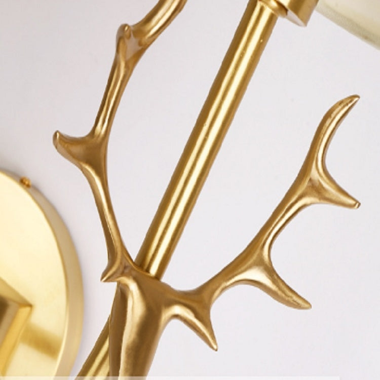 Single Head Corridor Aisle Personality Creative Copper Antler Wall Lamp, Power source: White Light 5W by bashfashion