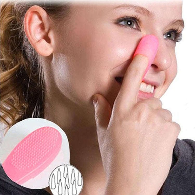 Blackhead Brush Face Cleansing Extractor Remover Tool Silicone Finger Massage Brush Face Exfoliating Cleansing Tool(Light Magenta) by bashfashion