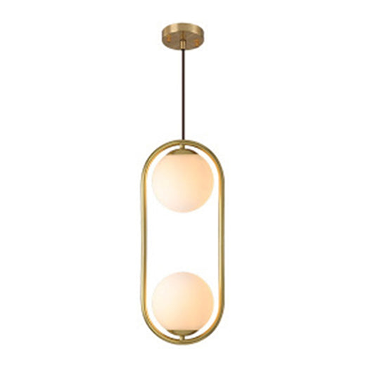 Restaurant Chandelier Single Head Creative Personality Simple Modern Copper Lamp with 5W Warm Light, Shape Style:Oval C1 by bashfashion