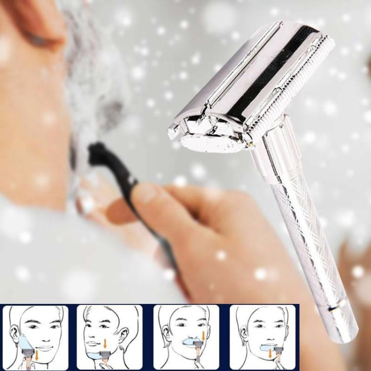 2 PCS Adjustable Safety Classic Stainless Steel Razor Men Safety Double Edge Blade Shaving by bashfashion