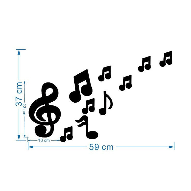 3D Musical Notes Acrylic Mirrors Wall Sticker Home Decor Living Room Wall Decoration Art DIY Wall Stickers(Gold) by bashfashion