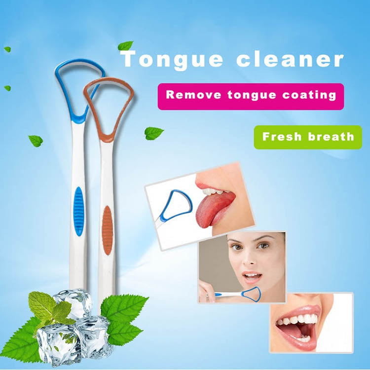 10 PCS Tongue Coating Cleaning Scraper To Remove Bad Breath Tongue Brush Random Color Delivery by bashfashion