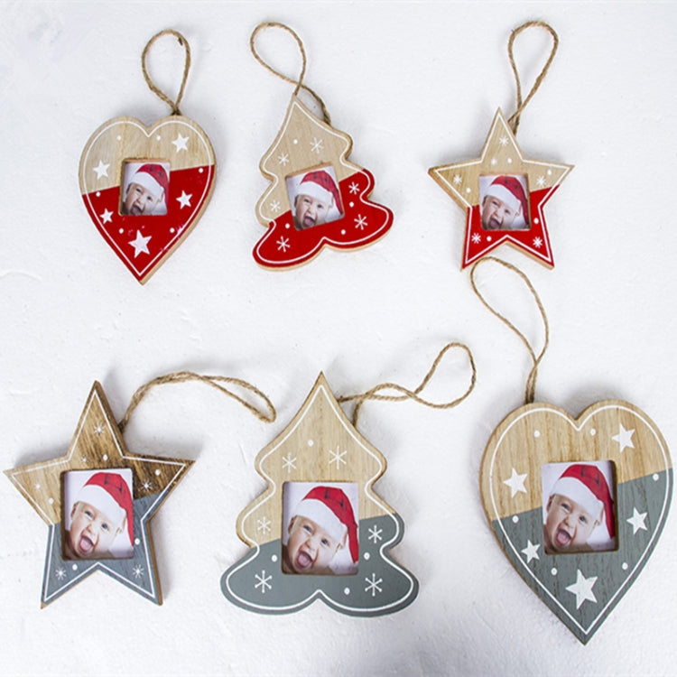 2 PCS Christmas Photo Frame Christmas Creative Photo Frame Pendant Christmas Tree Decoration Pendant, Specification:Love(Red) by bashfashion
