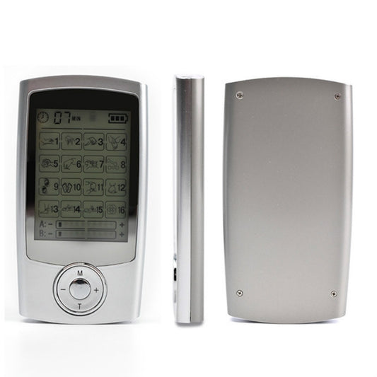16 Mode Digital Electronic Pulse Massager Muscle Stimulator Pain Relief Machine(Silver) by bashfashion