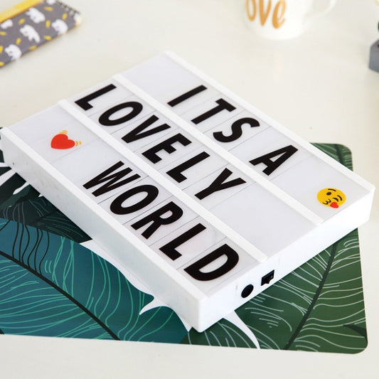 Alphabet Handmade Puzzle Light Box Decoration Night Light Home Decoration with Black and White Card(White box white strip) by bashfashion