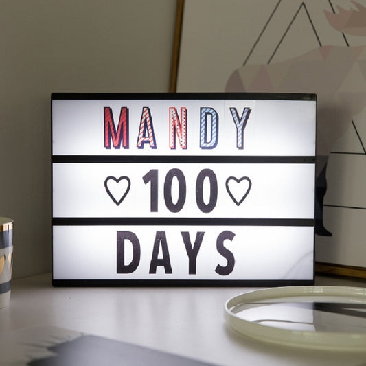 Alphabet Handmade Puzzle Light Box Decoration Night Light Home Decoration with Black and White Card(Black box black strip) by bashfashion