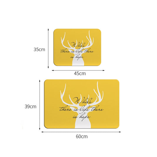 Bathroom Toilet Quick-Drying Absorbent Non-Slip Mats Diatom Ma, Size: 60 x 40 cm(Round) by bashfashion