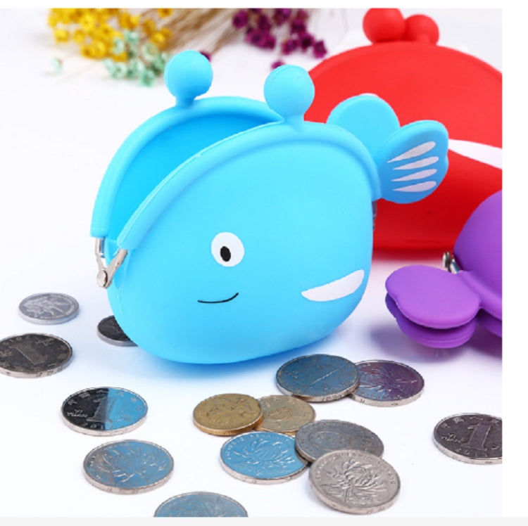 Mini Cute Fish Creative Cartoon Silicone Coin Purse(Blue) by bashfashion