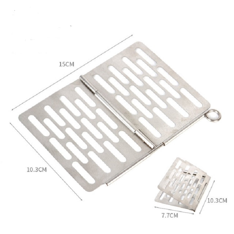 Stainless Steel Folding Barbecue Net Portable BBQ Picnic Accessories, Size:S 15x10.3CM by bashfashion