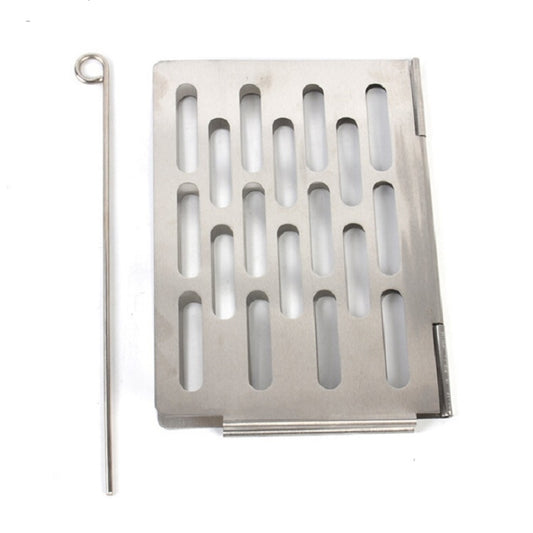 Stainless Steel Folding Barbecue Net Portable BBQ Picnic Accessories, Size:M 22.6x15.8CM by bashfashion