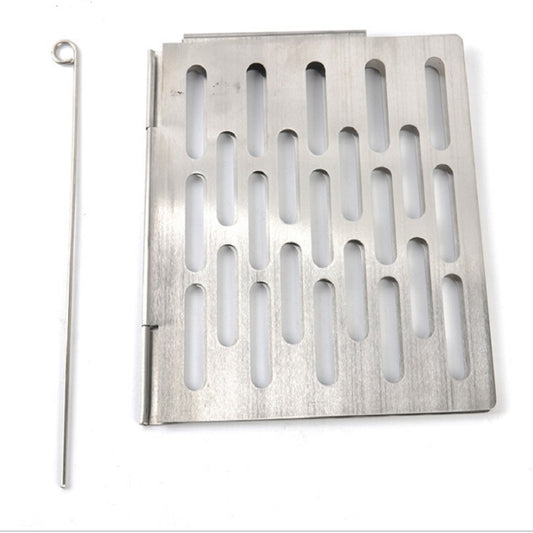 Stainless Steel Folding Barbecue Net Portable BBQ Picnic Accessories, Size:L 35.8x20CM by bashfashion