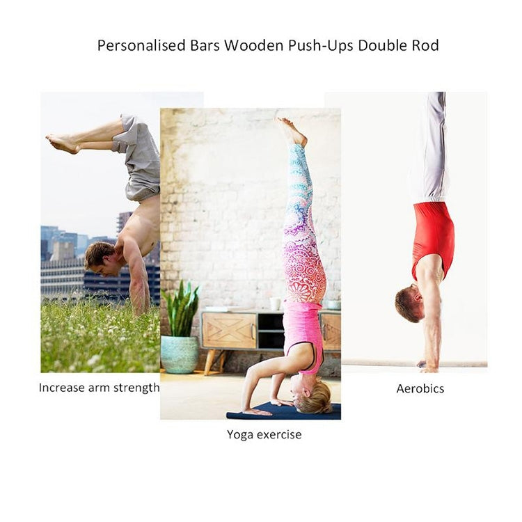 Wooden Single Parallel Bars Upside Down Exercise Stand Push-up Stand, Size: 50cm by bashfashion
