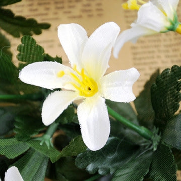 Artificial Flower Wall Hanging Lily Flower Vine Basket Flower Party Decorations(Rose Red) by bashfashion