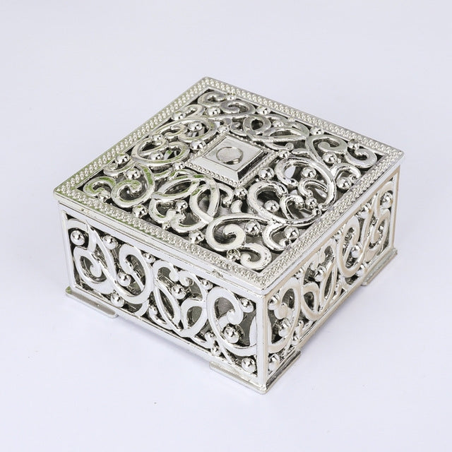 12 PCS Mini Candy Box Openwork Pattern Square Gift Box, Size:6x6x3.2cm(Silver) by bashfashion