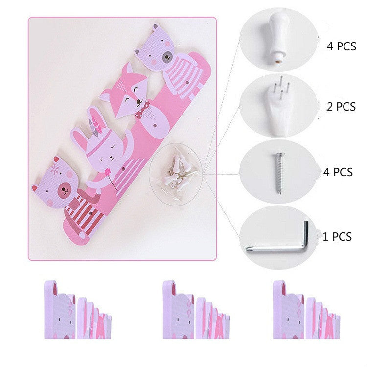Creative Decorative Coat Hook Cartoon Animal Hanger Free Punching Coat Hook(Tent) by bashfashion