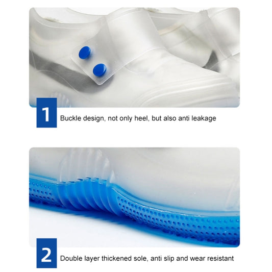 Low Toe Shoe Covers Men And Women Non-Slip Thick Bottom Flip Buckle Waterproof Rain Boots, Size: 36/37(Gray) by bashfashion