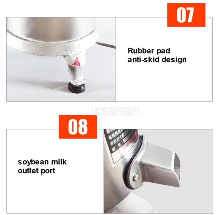 100/1100W Household Stainless Steel Refiner Large Capacity Slurry Separation Fresh Grinding Soymilk Tofu Machine, CN Plug(Silver) by bashfashion