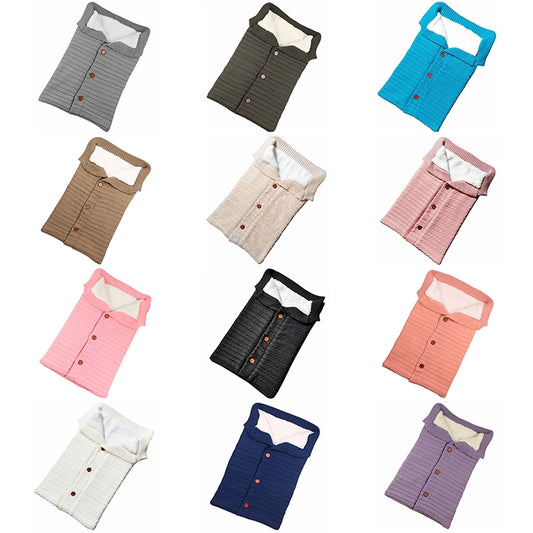 Warm Soft Cotton Knitting Envelope Newborn Baby Sleeping Bag(White) by bashfashion