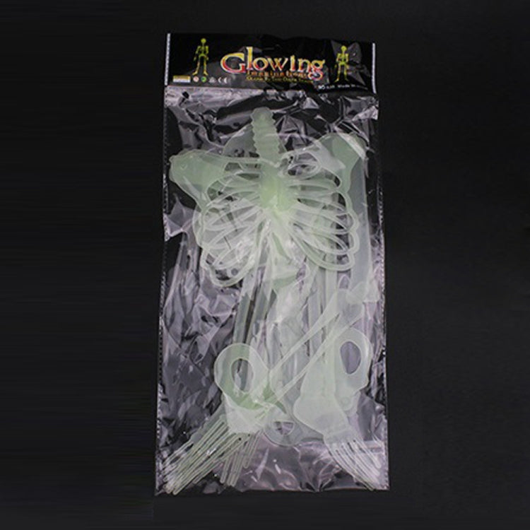 Luminous Skeleton Halloween Activity Props Bar Haunted House Decoration Supplies Fluorescent Skeleton, Size:Small(35cm) by bashfashion