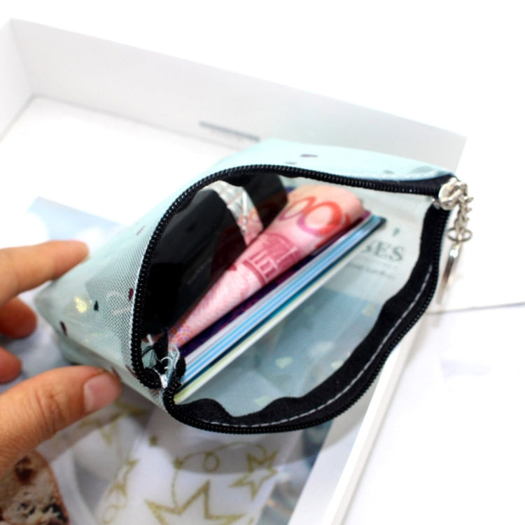 Mini Waterproof PVC Jelly Coin Purse Transparent Zipper Bag(Blue) by bashfashion