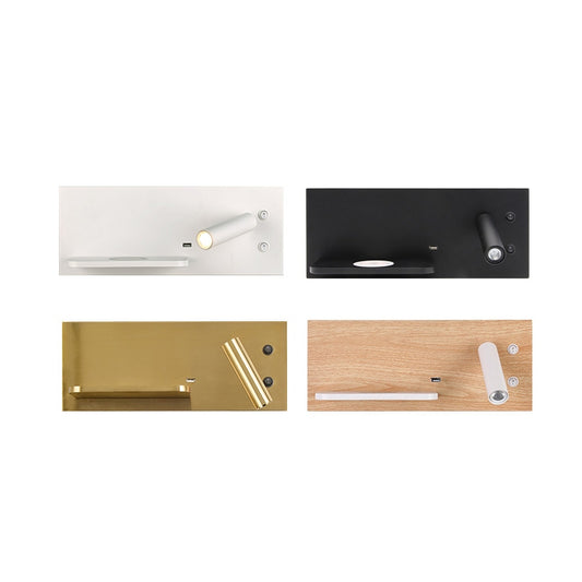 Left Wireless Wall Lamp USB 5V Charger Wall Lights Hotel Headboard Reading Lighting Spot Luminaire Lamp(Matt White) by bashfashion