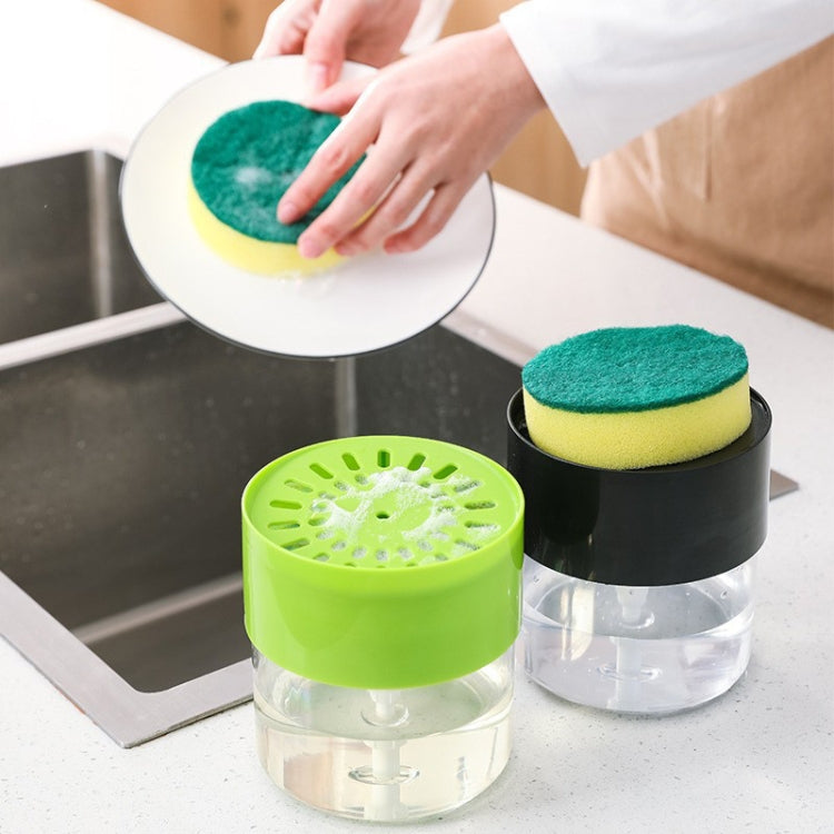 Kitchen Detergent Press Bottle Wipe Combination Dish Brush Soap Liquid Box(Green) by bashfashion