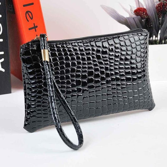 Fashion Long Crocodile Pattern Ladies Clutch Wallet(Black) by bashfashion