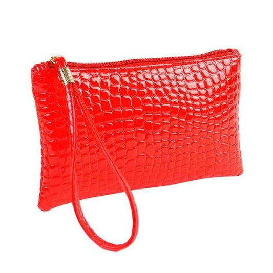 Fashion Long Crocodile Pattern Ladies Clutch Wallet(Red) by bashfashion