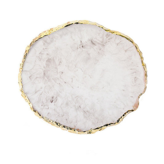 Nail Palettes Resin Agate Pieces Nail Painting Palette Decoration Storage Tray(Grey) by bashfashion