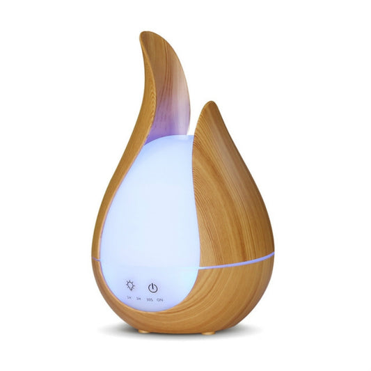 200ml Ultrasound Air Humidifier Aroma Essential Oil Diffuser 7 Colors LED Night Light Cool Mist Maker, Plug Type: UK Plug(Light Wood Base) by bashfashion