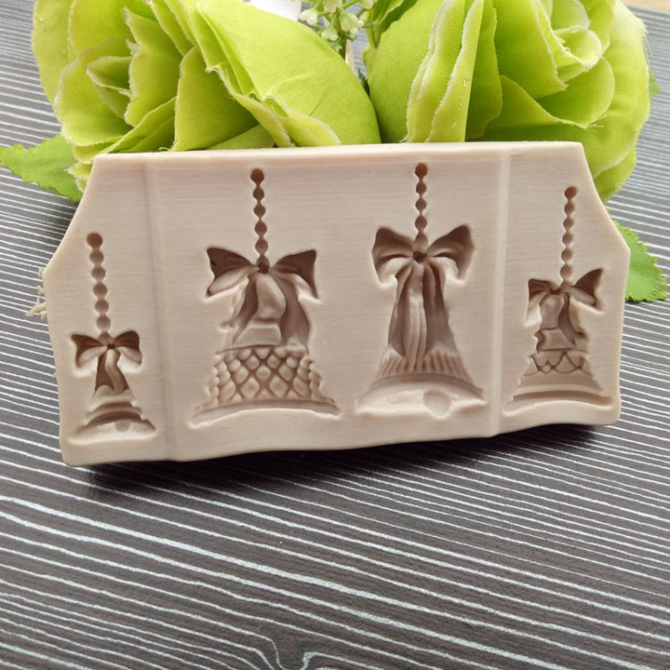 2 PCS Christmas Bells Chocolate Candy Cookie Cake Decorating Tools DIY Baking Fondant Food Grade Silicone Mold(White) by bashfashion