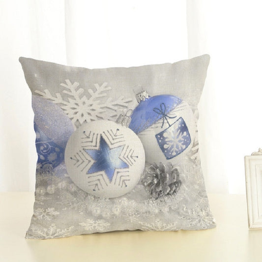 Christmas Decoration Cotton and Linen Pillow Office Home Cushion Without Pillow, Size:45x45cm(White Snow) by bashfashion