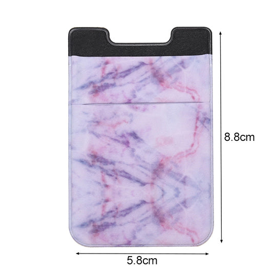 Marble Pattern Road Stretch Phone Back Plastic Card Holder Sticky Phone Clip(Purple ) by bashfashion
