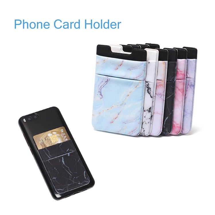 Marble Pattern Road Stretch Phone Back Plastic Card Holder Sticky Phone Clip(Purple ) by bashfashion