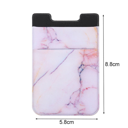 Marble Pattern Road Stretch Phone Back Plastic Card Holder Sticky Phone Clip(Pink) by bashfashion