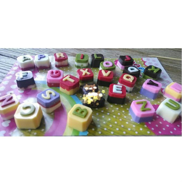 Stars Shape English Alphabet Silicone Chocolate Mold DIY Ice Handmade Soap Mold by bashfashion