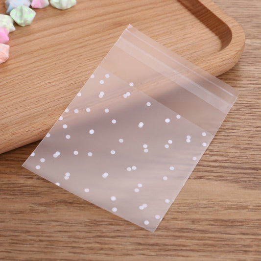 100 PCS Plastic Transparent Cellophane Bags Polka Dot Candy Cookie Gift Bag with DIY Self Adhesive Pouch Celofan Bags for Party, Size:10x15cm(Transparent) by bashfashion
