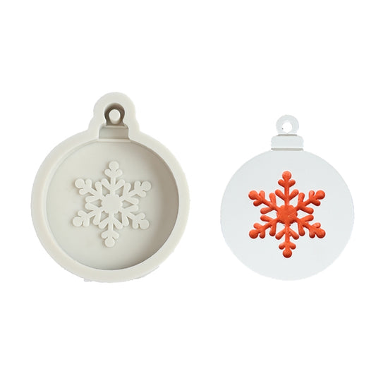 DIY Baking Christmas Series Modeling Fondant Silicone Mold(Christmas Round Snowflake) by bashfashion