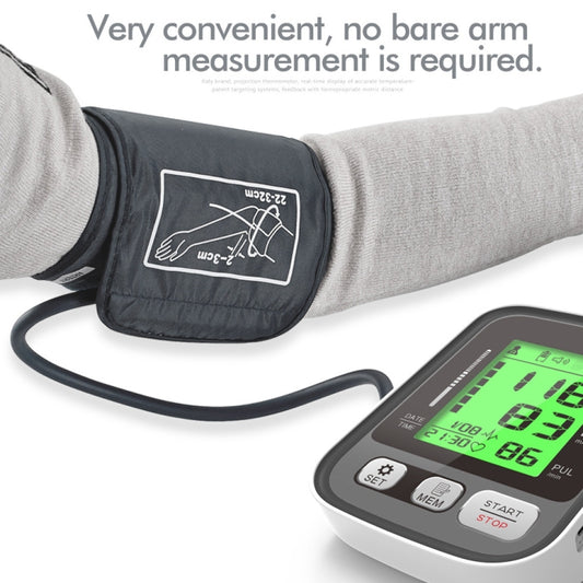 JZ-256A Tri-Color Backlight Automatic Upper Arm Sphygmomanometer Home Electronic Sphygmomanometer, Size:22-32cm(No Voice Broadcast) by bashfashion