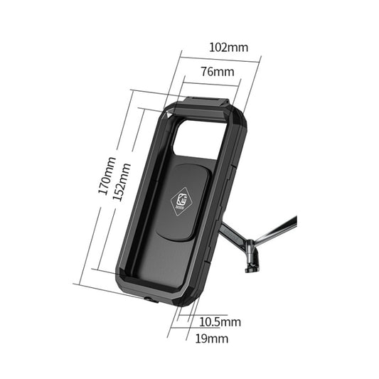 Kewig Bicycle Motorcycle Rearview Mirror Waterproof Box Touch Screen Phone Holder(Small) by Kewig