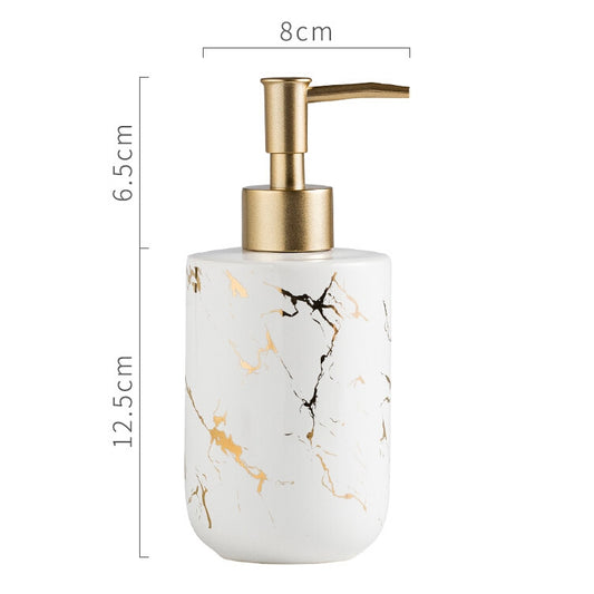 400ML Bathroom Hand Soap Bottle Shower Gel Bottle Ceramic Bottling(White) by bashfashion