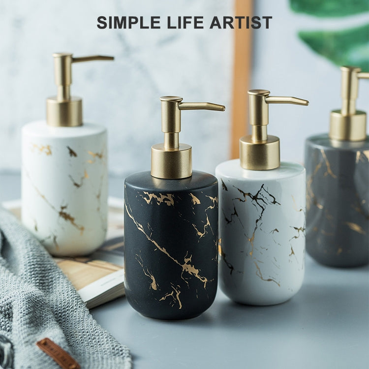 400ML Bathroom Hand Soap Bottle Shower Gel Bottle Ceramic Bottling(White) by bashfashion