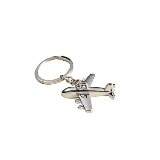 2 PCS Creative Stereo Plane Metal Keychain Bag Pendant Souvenir, Specification:4 × 4 cm(Silver Small Plane) by bashfashion