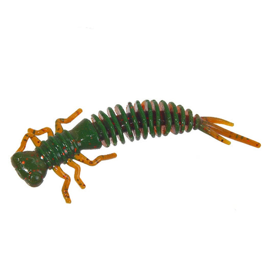 15 PCS 8-color Larvae Silicone Soft Bait Lure Bait, Size:75MM(Army Green) by bashfashion