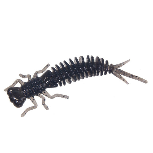 15 PCS 8-color Larvae Silicone Soft Bait Lure Bait, Size:75MM(Black) by bashfashion