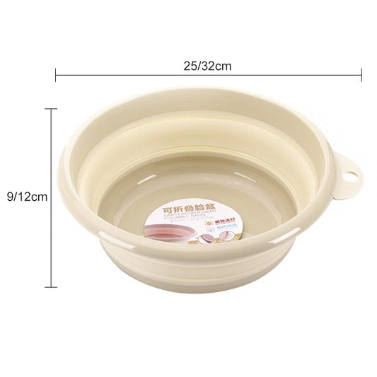 Folding Washbasin Outdoor Travel Portable Washtub, Size:9x25cm(Beige) by bashfashion
