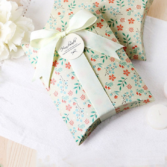 10 PCS Floral Candy Box Cookie Folding Box(Mint Green Floral) by bashfashion